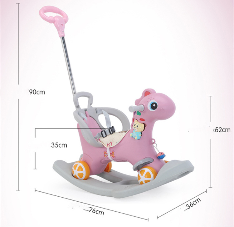 Cheap rocking horse for Kids / Pink Plastic rocking horse for baby / Kids ride on toys