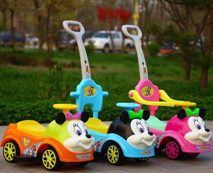 Plastic Factory Wholesale 3 In 1 Kid Ride On Swing Car/ Twist Car  with Pushbar and Fence