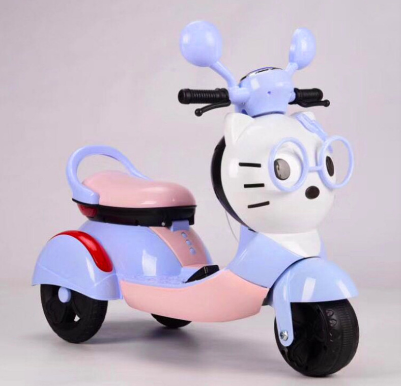 2022 Wholesale Cute Cat Image  Girls  Battery Rechargeable Kids  Ride On Electric  Motorbike