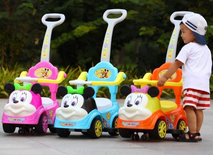 Plastic Factory Wholesale 3 In 1 Kid Ride On Swing Car/ Twist Car  with Pushbar and Fence