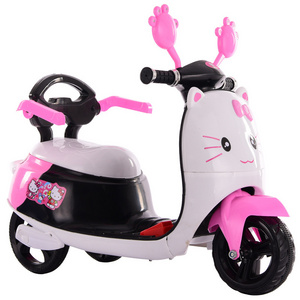 Manufacturer Cheap Cat Image Kid 6V Battery Powered   Ride on  Motorcycle Tricycle