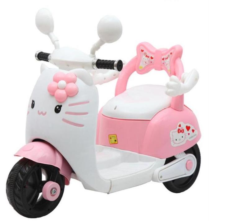 2022 Cheap Price Lovely Cat Image Girls Battery Operated bike Kids  Ride on Plastic Motorbike