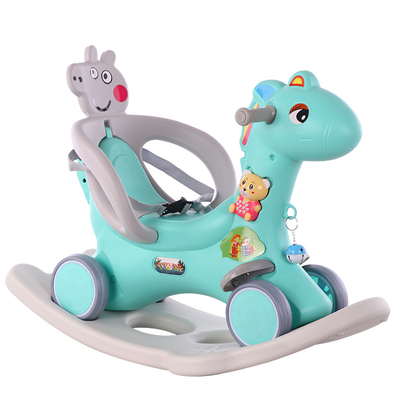 China Factory Cheap rocking horse for Kids / Pink Plastic rocking horse for baby / Kids ride on toys