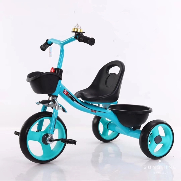 Simple three wheels steel frame baby tricycle for kids ride on toys