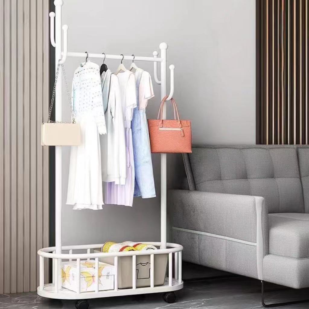 Hanger with wheelsmovable clothes rack bedroomdormitoryvertical household living room clothes rack