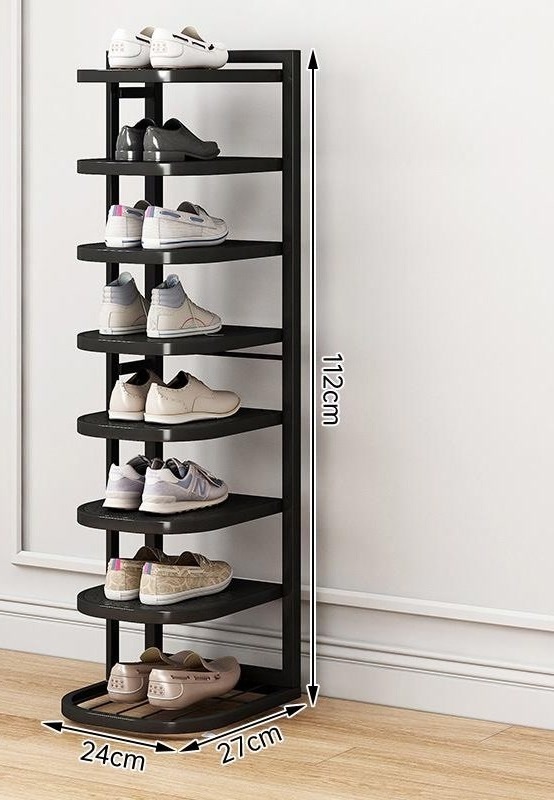 Stainless steel narrow shoe rack storage rack, dormitory simple shoe stool, iron shoe cabinet