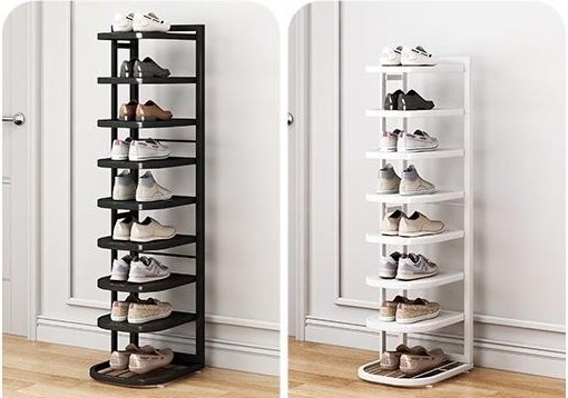 Stainless steel narrow shoe rack storage rack, dormitory simple shoe stool, iron shoe cabinet