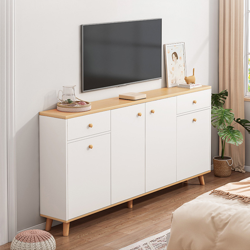 Modern minimalist TV cabinet living room bedroom small apartment Nordic ultra-thin narrow simple storage