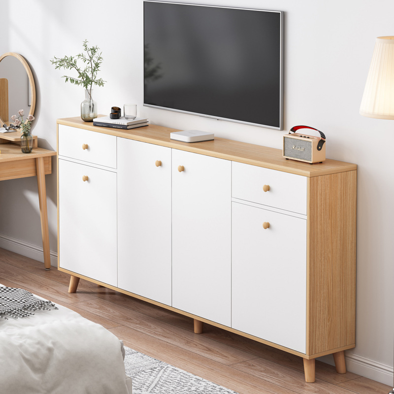 Modern minimalist TV cabinet living room bedroom small apartment Nordic ultra-thin narrow simple storage