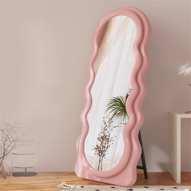 Luxury Integrated Floor to Ceiling Household Dressing Mirror for Girls Bedroom Makeup and Irregular Mirror