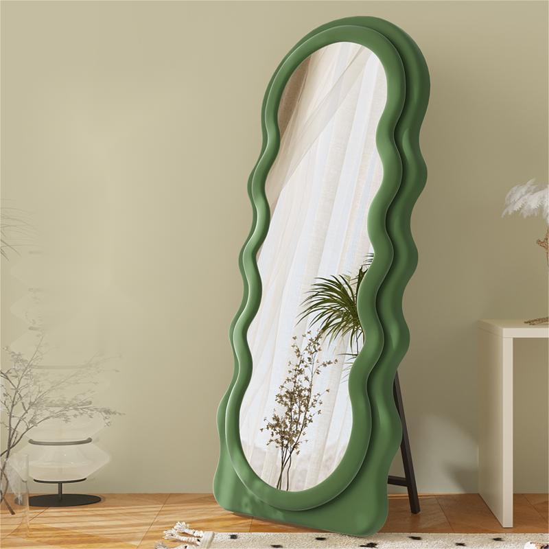 Luxury Integrated Floor to Ceiling Household Dressing Mirror for Girls Bedroom Makeup and Irregular Mirror