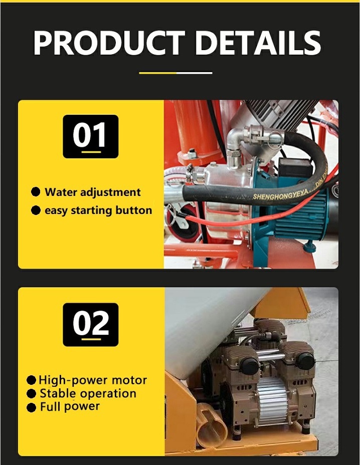 High efficiency Dry powder spraying  automatic mortar gypsum wall plaster machine