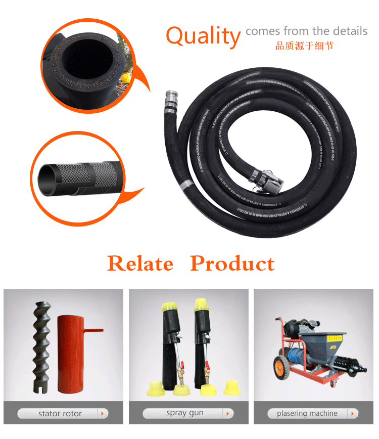 Factory price 1/4 3/4 Inch Hydraulic Concrete Pump Rubber Hose Made in China