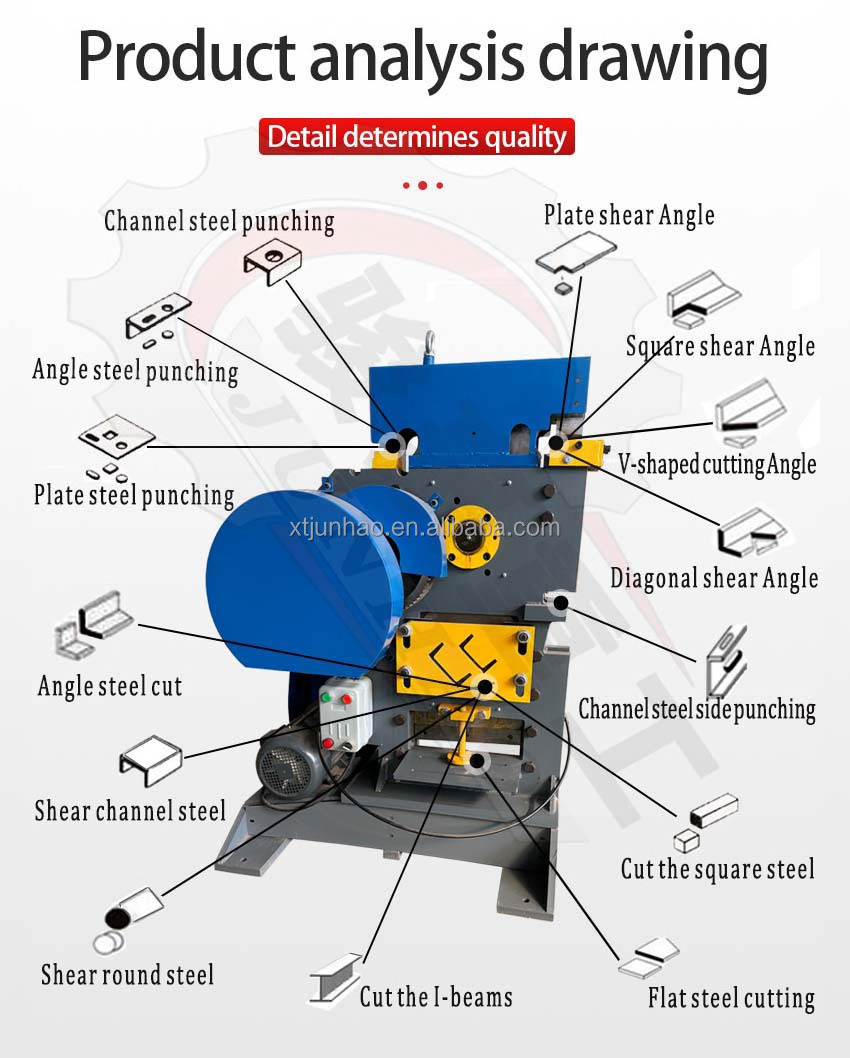 Small mechanical Channel Steel punching and shearing machine and Angle Iron Angle Steel cutting machines on sale