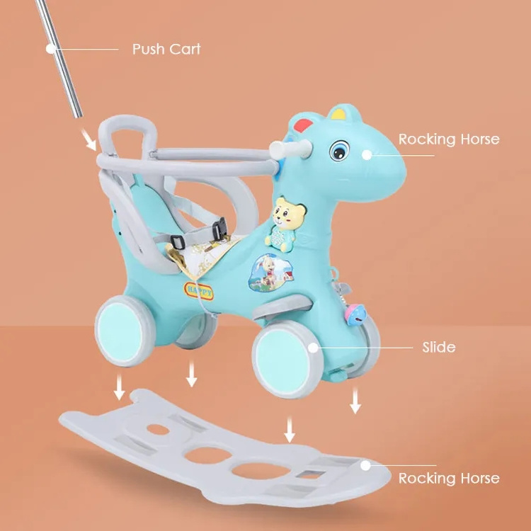 Factory-made 2023 new three-usage kids' ride-on-car, children rocking horse