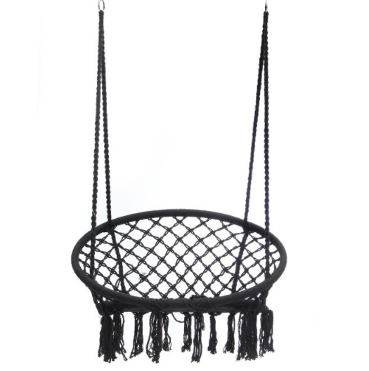 HR Hanging Chair Macrame Swing Cotton Rope Patio Swing