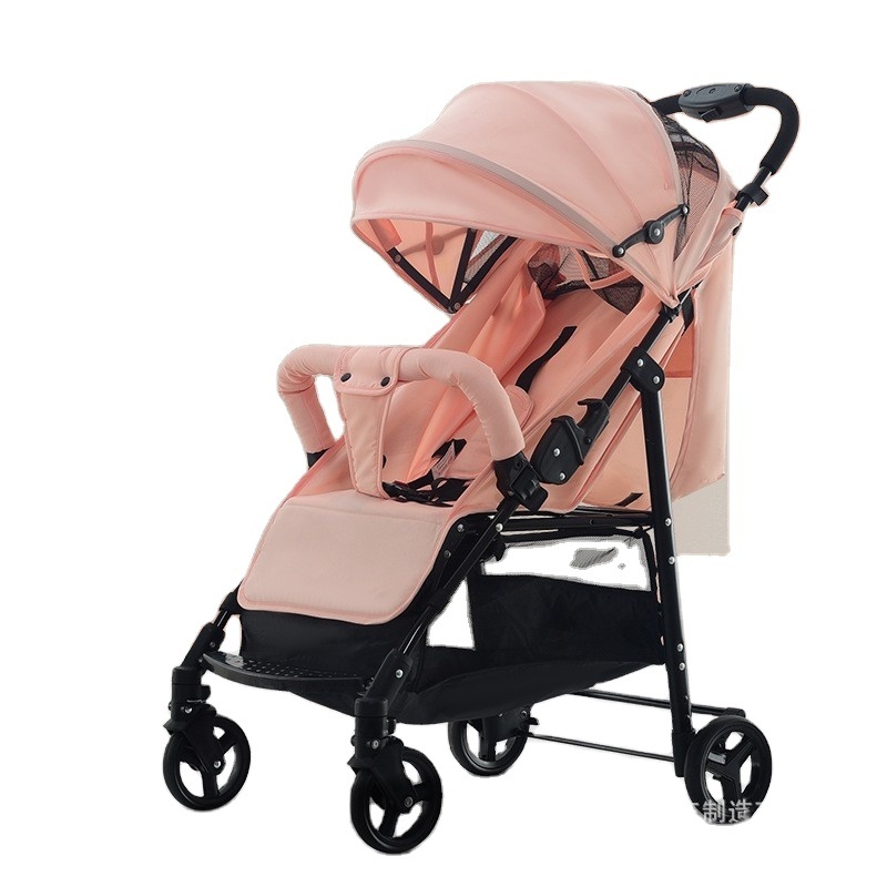 High-quality Sit-down Reclinable One-button Folding Portable Anti-rollover Children's Four-wheeled Baby Stroller