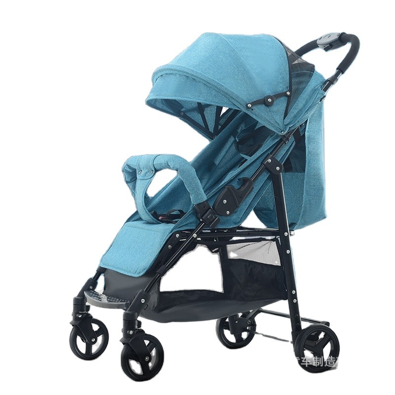 High-quality Sit-down Reclinable One-button Folding Portable Anti-rollover Children's Four-wheeled Baby Stroller