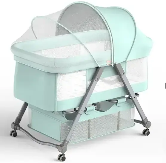 Swing Baby Bassinet Swing Bedside Crib Manually Swing Crib Bed 3-in-1 Portable Crib For Newborn Baby