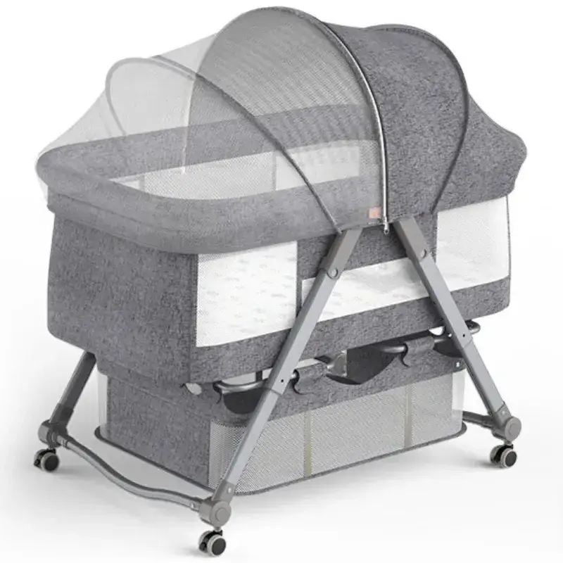 Swing Baby Bassinet Swing Bedside Crib Manually Swing Crib Bed 3-in-1 Portable Crib For Newborn Baby