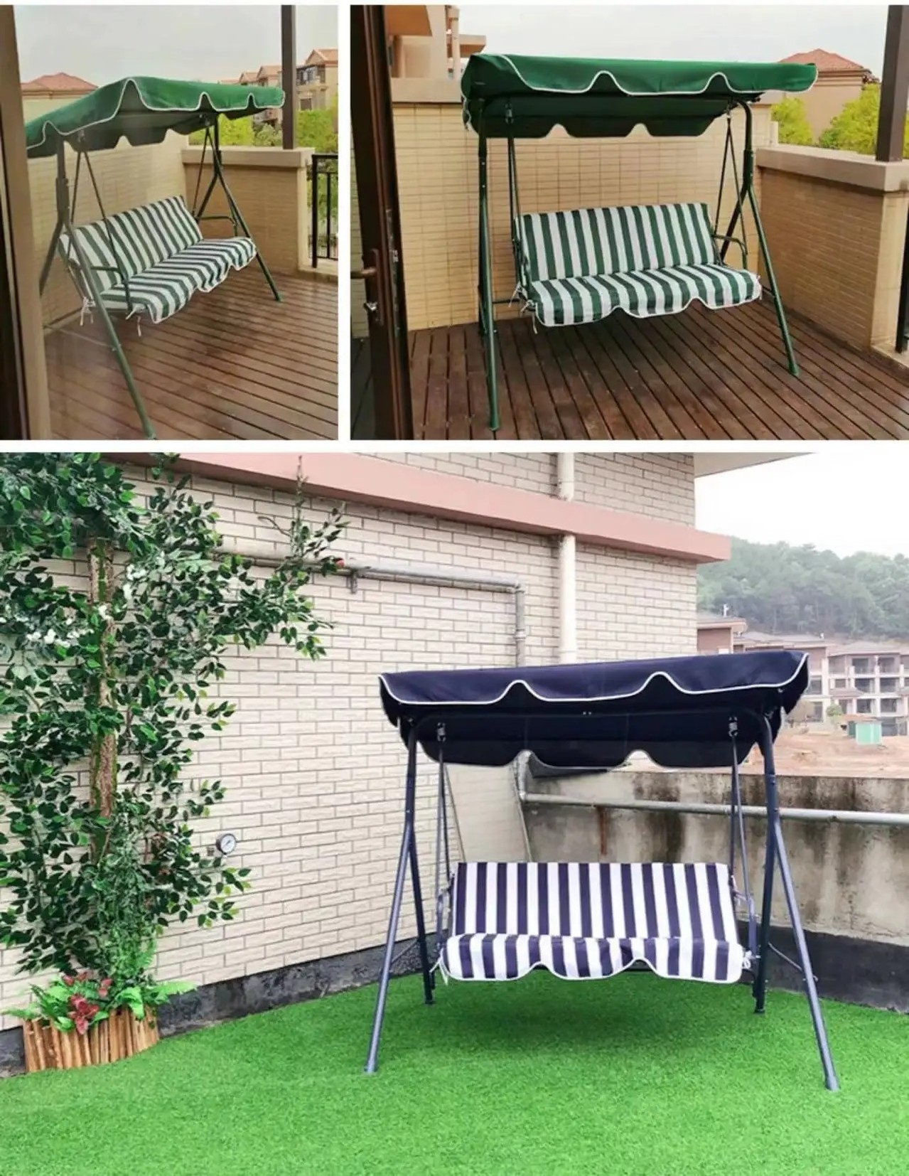 Hot Selling Good Quality Outdoor Furniture Sets Beach Rocking Removable Cushion Swings Woven Hanging Chair