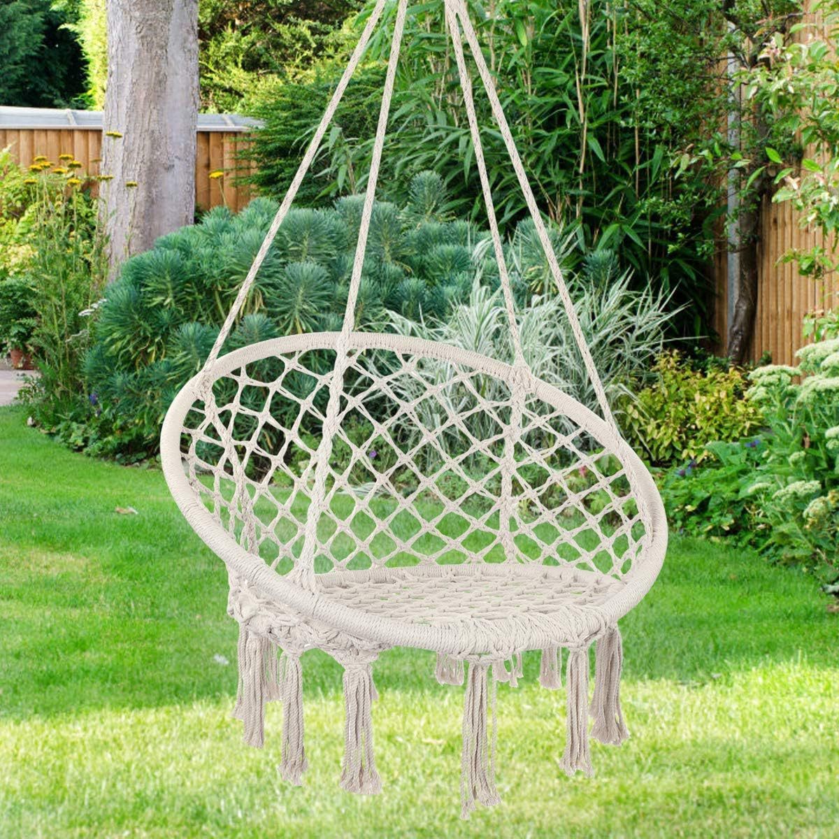 Nordic wind indoor hanging chair cotton rope weaving ins hanging basket swing outdoor lazy bed manufacturers direct sales