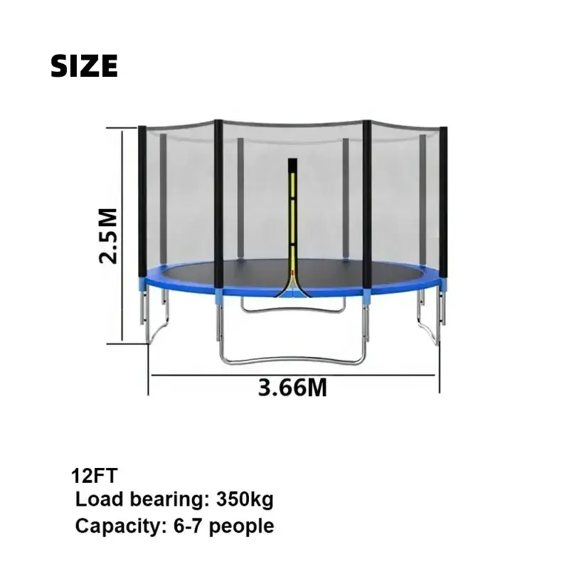 6ft-16ft Spring Bungee Outdoor Adults Trampoline Manufacture Floating Round Trampoline Roof Cover Cama Elastica