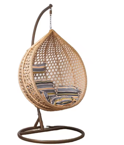 PE Rattan Egg Chair Outdoor Furniture Hanging Chair Rattan Eggs Swing Ceiling