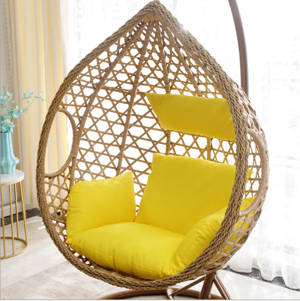 Outdoor single seat  rattan hanging swing egg chair outdoor furniture