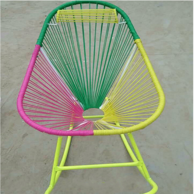 Outdoor portable Leisure Steel Rattan Acapulco Chair Egg Shaped Wicker Dining Chair