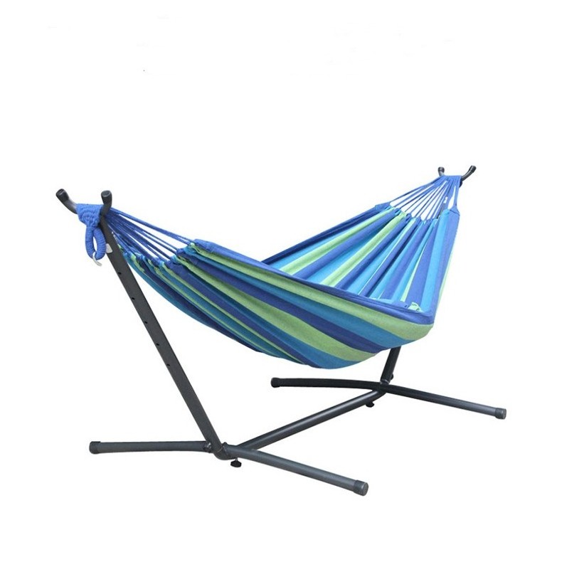 Outdoor Camping Hammock Hanging Swing Bed Chair With Collapsible Steel Stand And Carry Bag