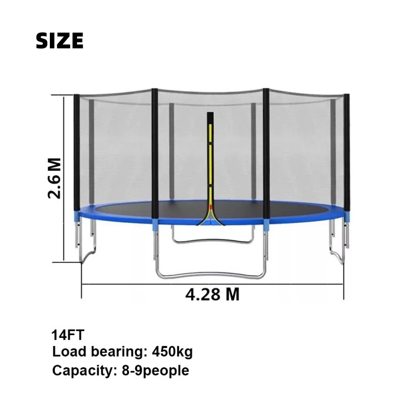 6ft-16ft Spring Bungee Outdoor Adults Trampoline Manufacture Floating Round Trampoline Roof Cover Cama Elastica