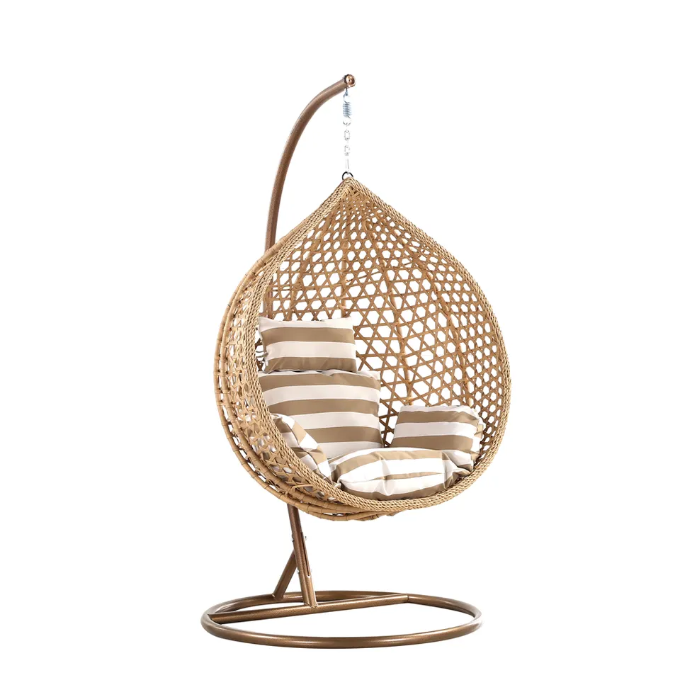 PE Rattan Egg Chair Outdoor Furniture Hanging Chair Rattan Eggs Swing Ceiling