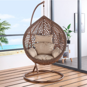 Outdoor single seat  rattan hanging swing egg chair outdoor furniture