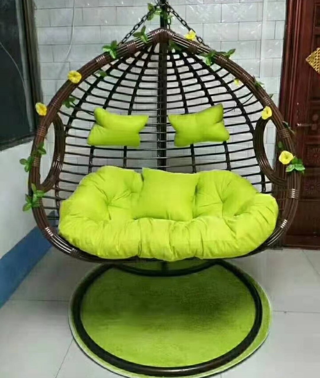 New arrival outdoor and indoor use double seat hanging patio swing chair