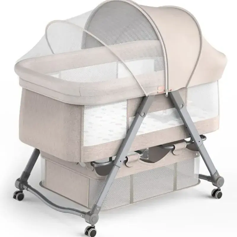 Wholesale Portable Folding Travel Height Adjustable New Born Toddlers Bassinet Crib Baby Cradle Bed With Mosquito Net