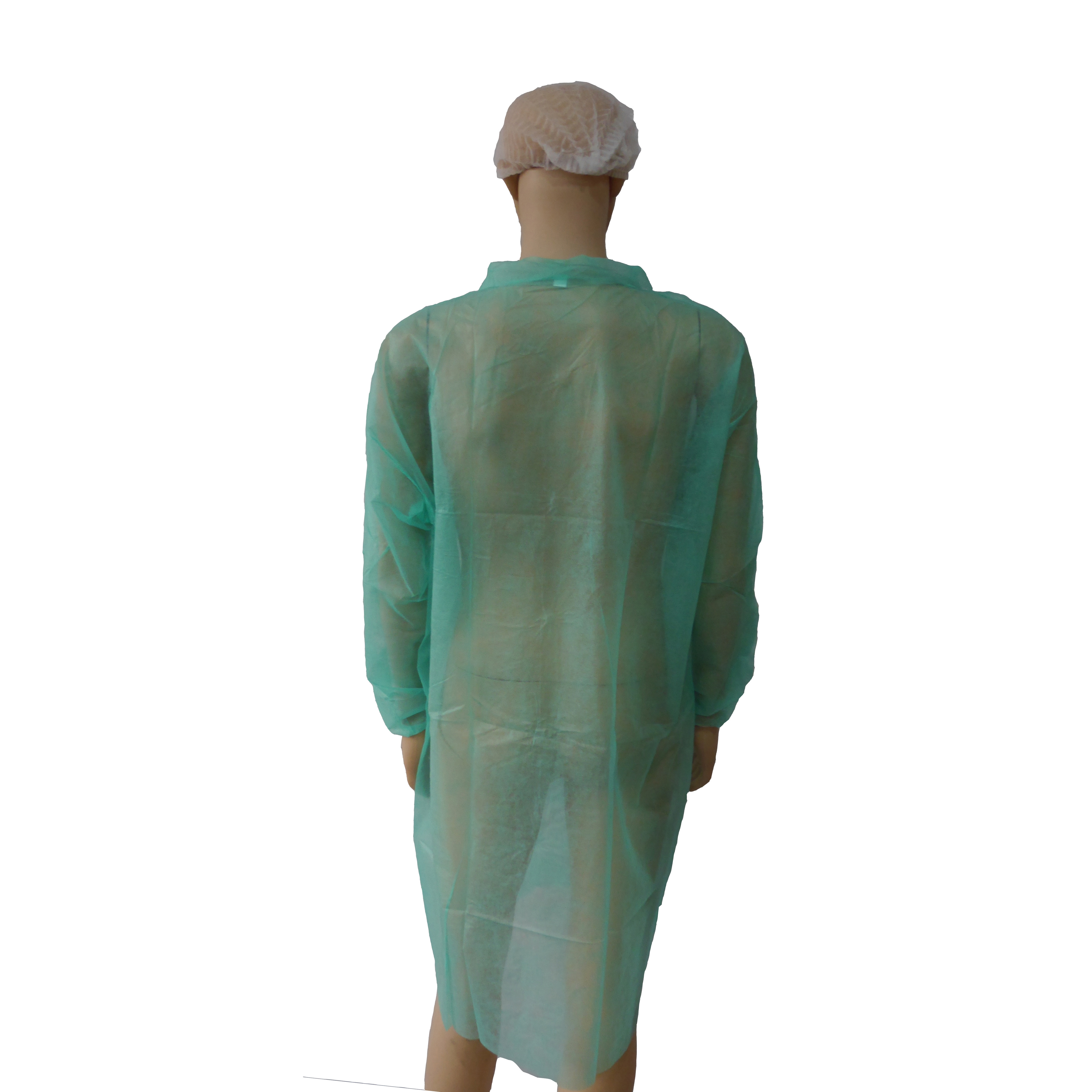 Junlong Medical Non woven PP SMS Lab Gown White Green  Blue with Collar 10PC Bag Disposable Customized  Lab Coat