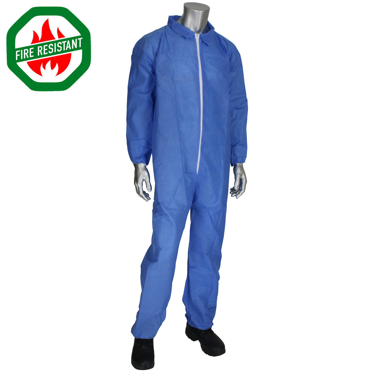 JUNLONG Blue Color  ASTM D6413  Approved Breathable SMS Disposable Flame Resistant Clothing