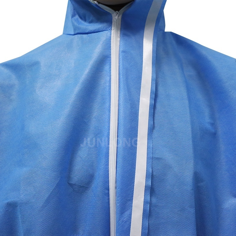 JUNLONG Blue Color  ASTM D6413  Approved Breathable SMS Disposable Flame Resistant Clothing