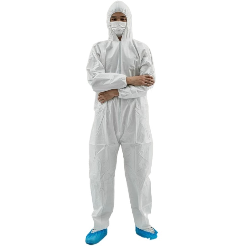 junglong  Disposable Jumpsuits White Coveralls Boiler Suits