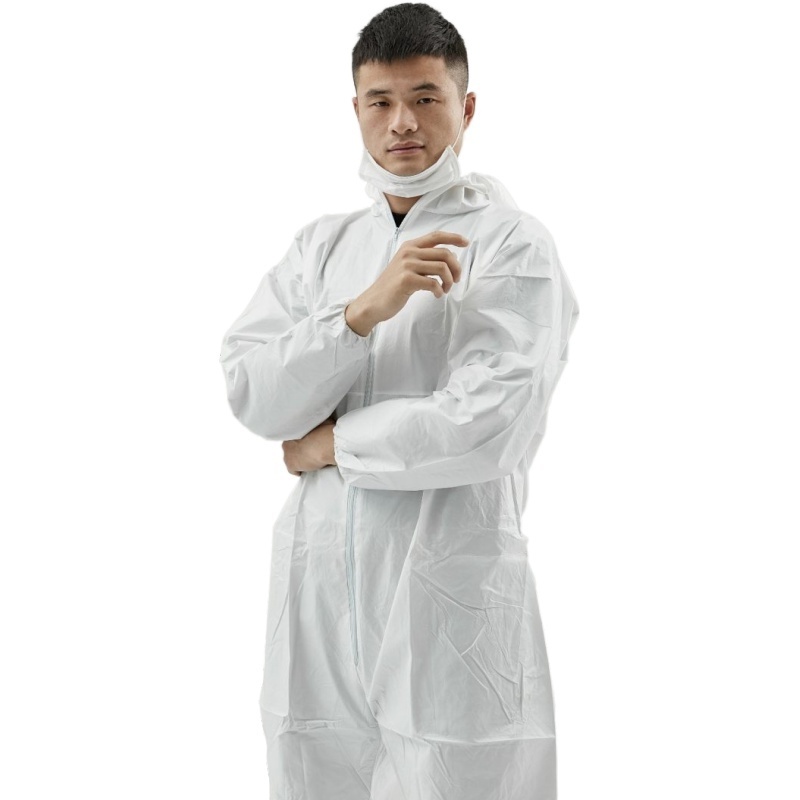 junglong  Disposable Jumpsuits White Coveralls Boiler Suits