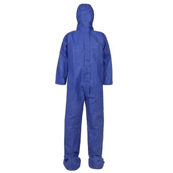 JUNLONG Blue Color  ASTM D6413  Approved Breathable SMS Disposable Flame Resistant Clothing