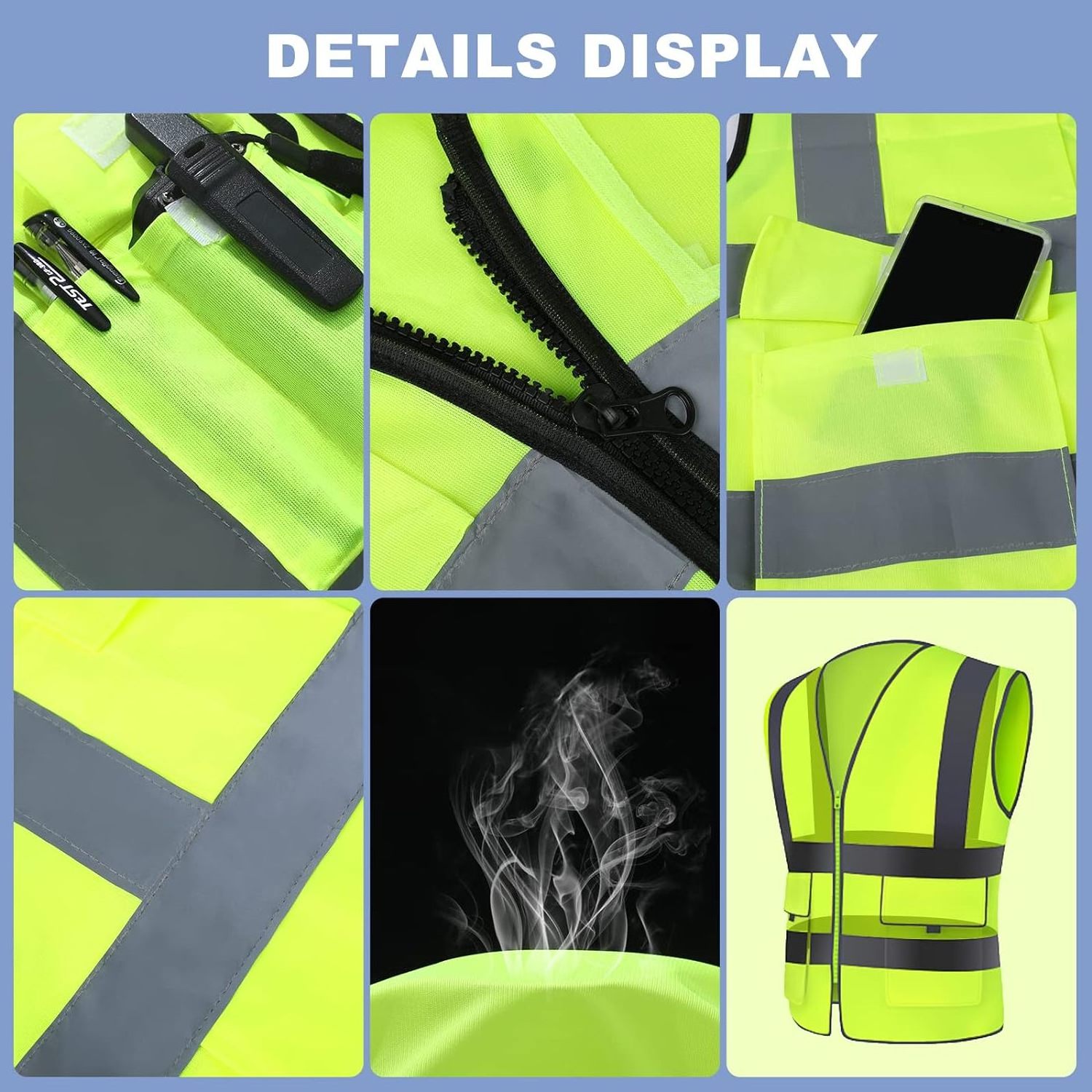 Custom men women mesh hi vis reflective vest jacket workwear shirt construction clothing safety vest with logo