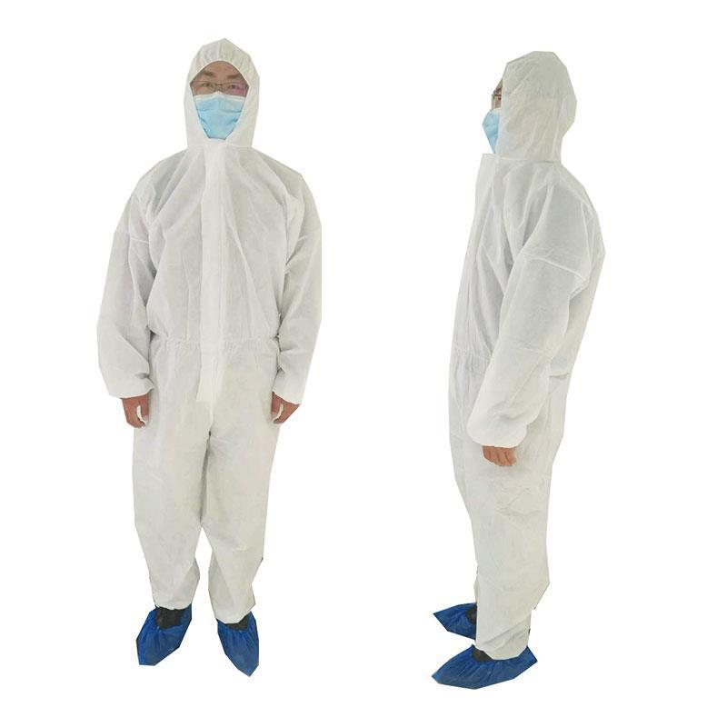 Disposable low-linting oil resistant SMS overalls disposable with hood