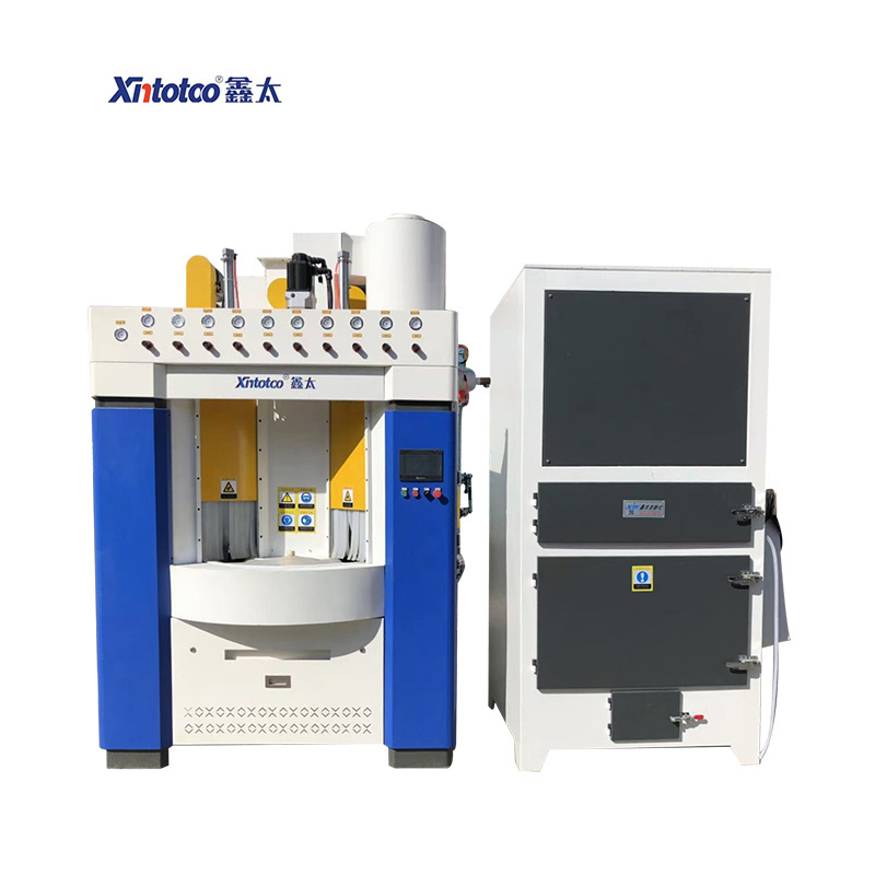 Good quality mold automatic sand blasting machine with blasting turntable and cart