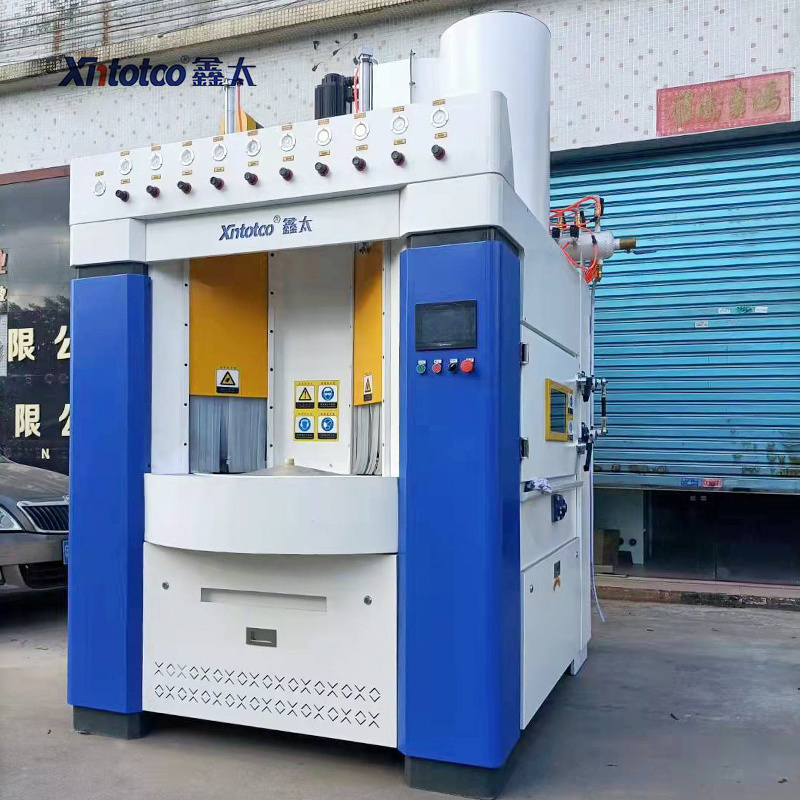 Good quality mold automatic sand blasting machine with blasting turntable and cart