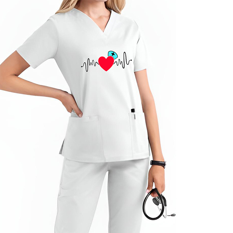 Scrub short sleeve comfortable spandex soft nurse care hospital uniform