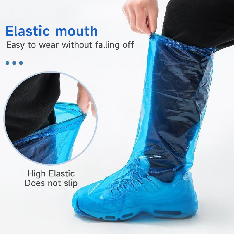 Disposable Boot Covers Plastic Long Waterproof Shoes Cover Over The Knee Shoes Cover for Men Women