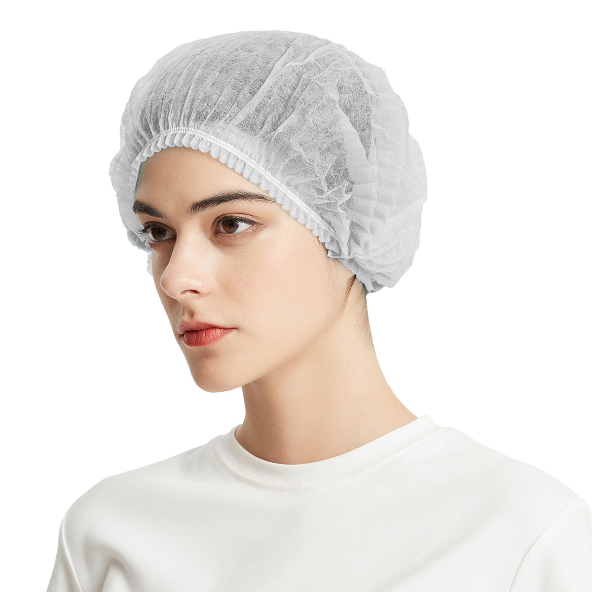 Disposable Non Woven Cap Bouffant Head Cover Hair Net Surgical Doctor Hat Round Mob Cap Medical CE Strip Surgeon Clip Caps