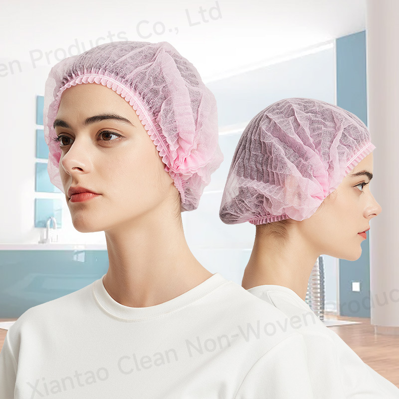 Disposable Non Woven Cap Bouffant Head Cover Hair Net Surgical Doctor Hat Round Mob Cap Medical CE Strip Surgeon Clip Caps